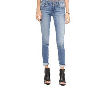 PAIGE medium wash straight jeans